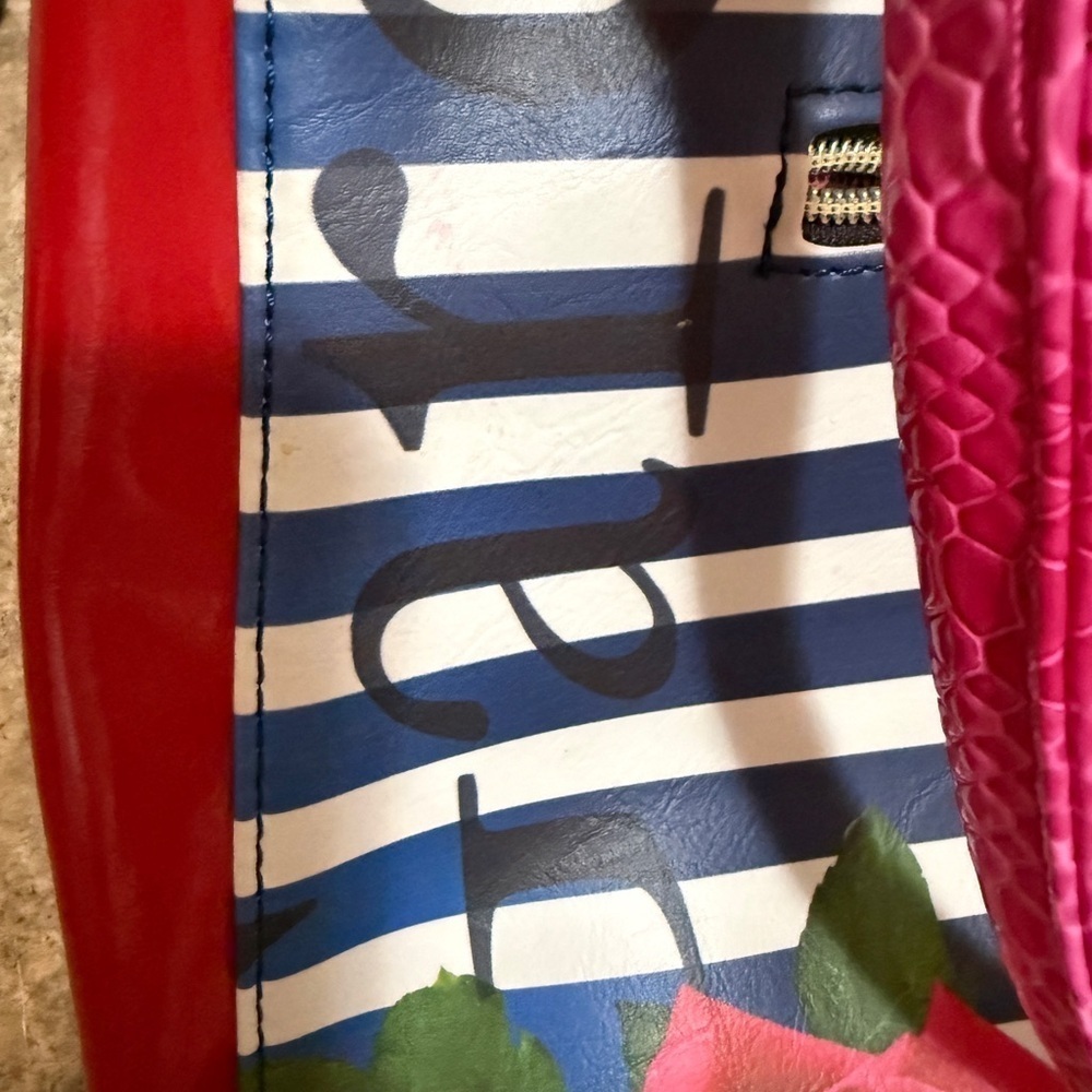 Nicole Lee Multicolor Striped Satchel with Pink Handles - Picture 11 of 15
